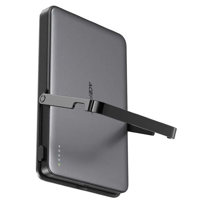 Внешний Аккумулятор ACEFAST M16 PD18W ultra-thin magnetic wireless charging power bank with stand 5000mAh Black купить оптом купить оптом