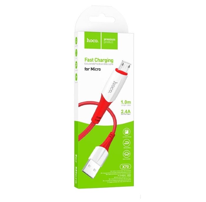 Кабель Hoco X70 Ferry charging data cable for Micro - Red купить оптом купить оптом