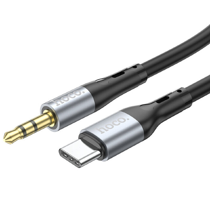 Переходник Hoco UPA22 Type-C silicone digital audio conversion cable - Black