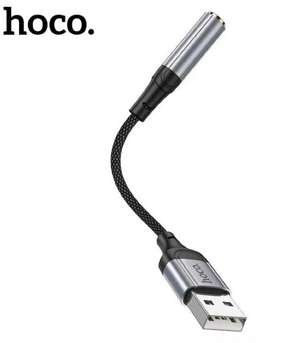 Переходник Hoco LS36 fresh external sound card USB to 3.5 - Black купить оптом купить оптом