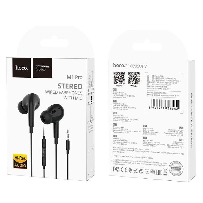 Наушники hoco M1 Pro Original series earphones - Black купить оптом купить оптом