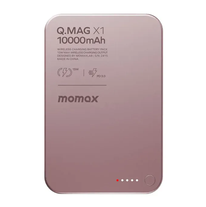 Внешний аккумулятор MOMAX Q.Mag X Magnetic wireless Batter Pack (10000mAh)(IP117AP) - Pink купить оптом купить оптом