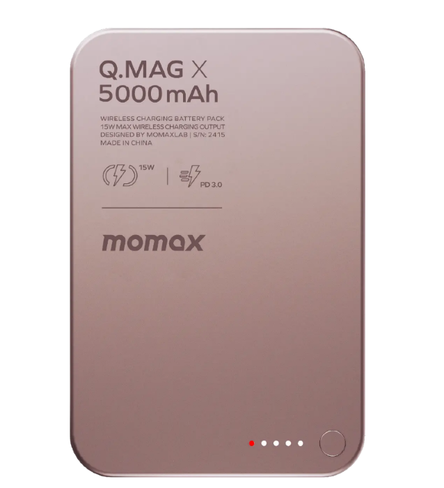 Внешний аккумулятор MOMAX Q.Mag X Magnetic wireless Batter Pack (5000mAh)(IP116AP) - Pink купить оптом купить оптом