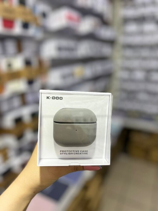 Чехол K-DOO LUXCRAFT Precision  Protection for Airpods 3 Premium leather case - Titanium Grey