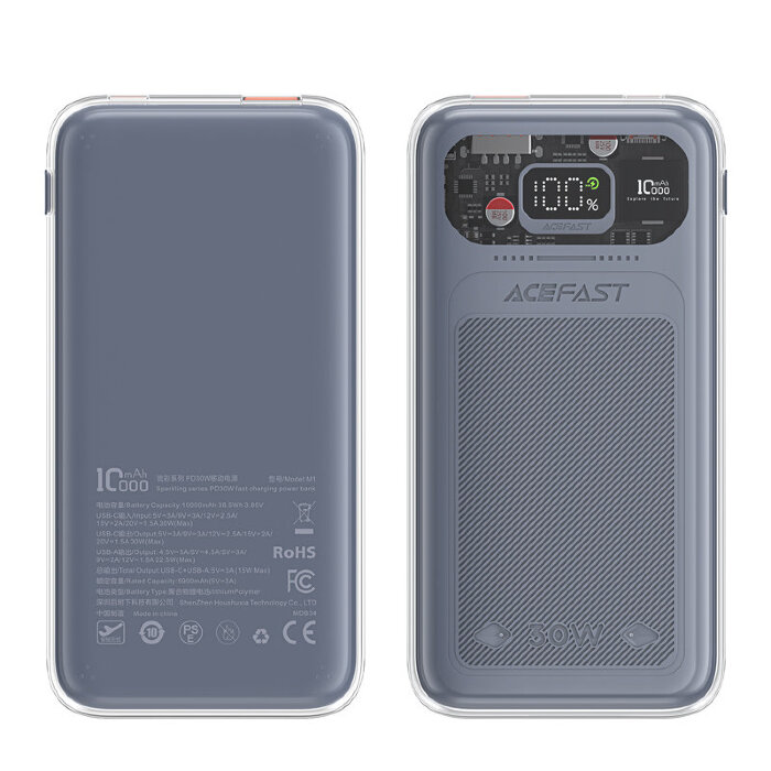 Power bank Acefast M1 Exploration series 30W fast charging 10000mAh - Mica gray купить оптом купить оптом