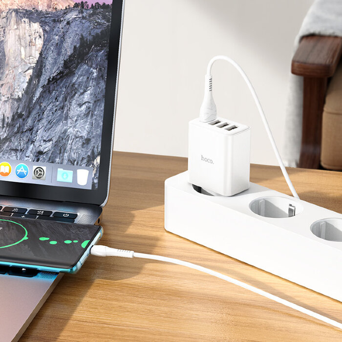 Зарядка Hoco C102A Fuerza QC3.0 four-port charger(EU) - White купить оптом купить оптом