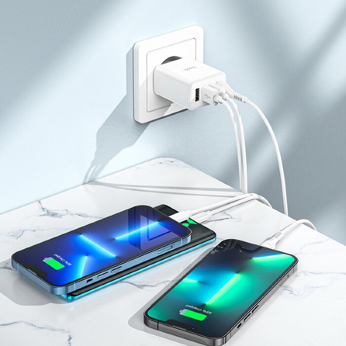 Зарядка Hoco C102A Fuerza QC3.0 four-port charger(EU) - White купить оптом купить оптом