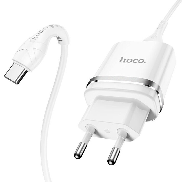 Сетевой адаптер hoco N1 Ardent single port charger set (for Type-C) (EU) - White