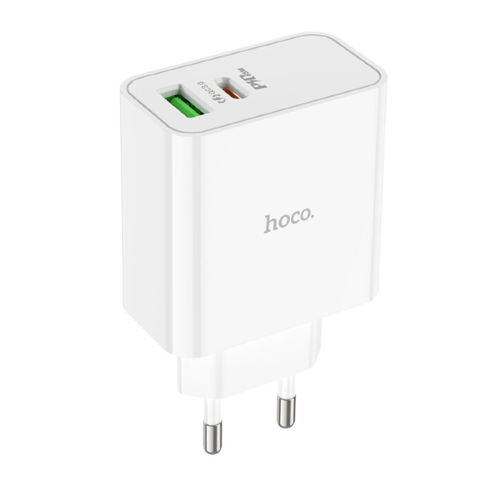 Зарядный конвертер Hoco C113A Awesome PD65W dual port (1A1C)charger (EU) - White купить оптом купить оптом