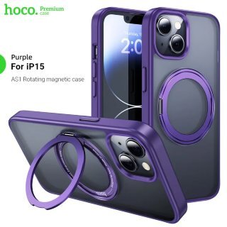 Чехол Hoco AS1 Rotating magnetic case for iPhone 15 Pro - Фиолетовый купить оптом купить оптом