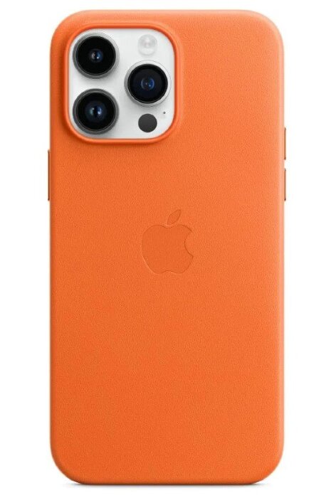 Чехол leather case magsafe for iPhone 14 Pro (6.1) - Orange купить оптом купить оптом