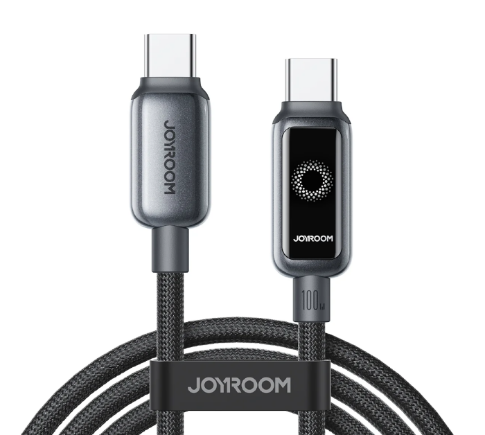 Кабель JoyRoom S-A55 StarFlight Series 100W Auto Power-Off Fast Charging Data Cable Type-C to Type-C 1.2m - Black купить оптом купить оптом