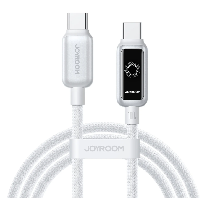 Кабель JoyRoomS-A55 StarFlight Series 100W Auto Power-Off Fast Charging Data Cable Type-C to Type-C 1.2m - White купить оптом купить оптом