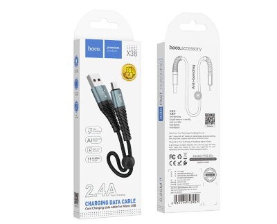 Кабель Hoco X38 Cool Charging data cable for Micro(L=0.25M) - Black