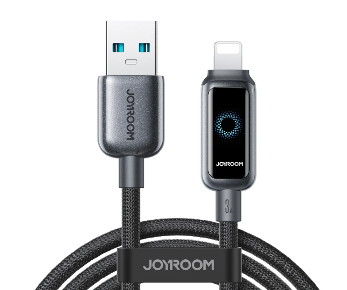 Кабель JoyRoom S-A55 StarFlight Series 3A Auto Power-Off Fast Charging Data Cable USB-A to Lightning) 1.2m - Black купить оптом купить оптом