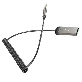Автомобильное ЗУ Hoco E78 benefit car AUX BT receiver with cable metal - Серый