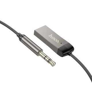 Автомобильное ЗУ Hoco E78 benefit car AUX BT receiver with cable metal - Серый купить оптом купить оптом
