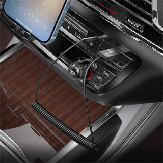 Автомобильное ЗУ Hoco E78 benefit car AUX BT receiver with cable metal - Серый купить оптом купить оптом