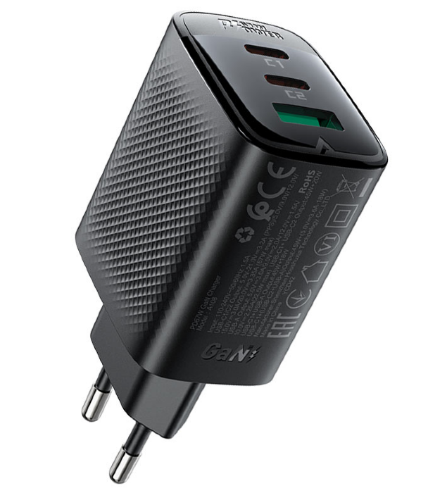Зарядка ACEFAST A108 PD67W GaN (2*USB-C+USB-A) charger(EU) Black купить оптом купить оптом