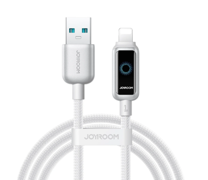 Кабель JoyRoom S-A55 StarFlight Series 3A Auto Power-Off Fast Charging Data Cable USB-A to Lightning 1.2m - White купить оптом купить оптом