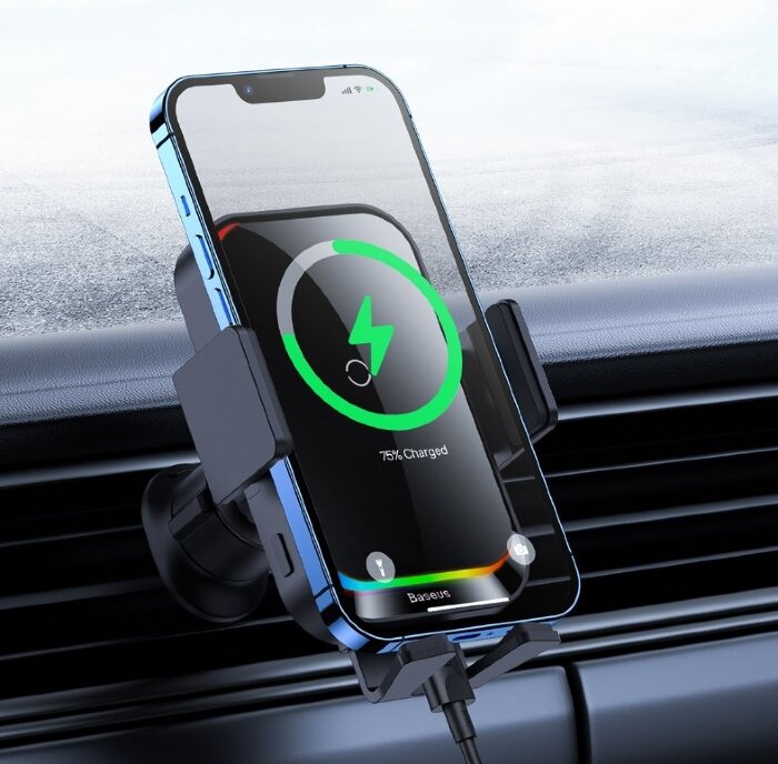 Держатель Baseus Halo Electric 15W (SUDD000001) - Black купить оптом купить оптом