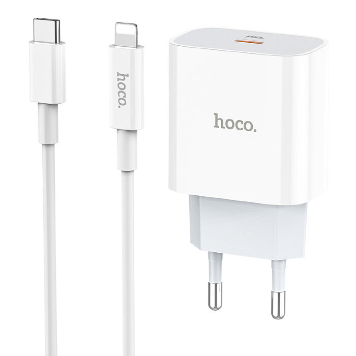Зарядка hoco C76A Plus PD 20W (Type-C на Lightning) (ЕС) купить оптом купить оптом