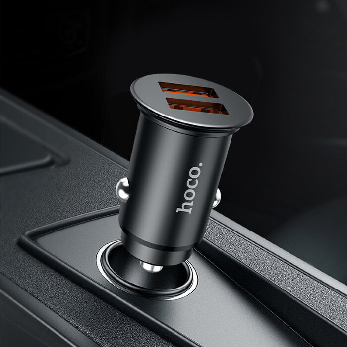 Автомобильное ЗУ Hoco NZ1 Developer 36W dual port QC3.0 car charger set(Micro) - Black купить оптом купить оптом