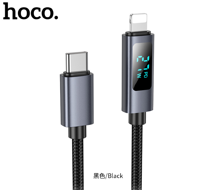 Кабель HOCO X112 Favor PD charging data cable with display IP Black купить оптом купить оптом