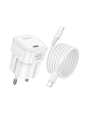Зарядное устройство HOCO C168A Surpass single port PD45W charger set (Type-C to Type-c) - White