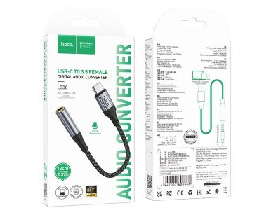 Аудио-переходник Hoco LS36 fresh digital Type-c to 3.5 audio converter - Черный купить оптом купить оптом