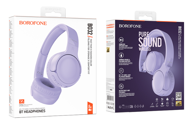 Наушники BOROFONE BO32 Show BT headphones purple купить оптом купить оптом