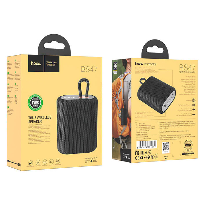 Колонка HOCO BS47 Uno sports BT speaker - Black купить оптом купить оптом