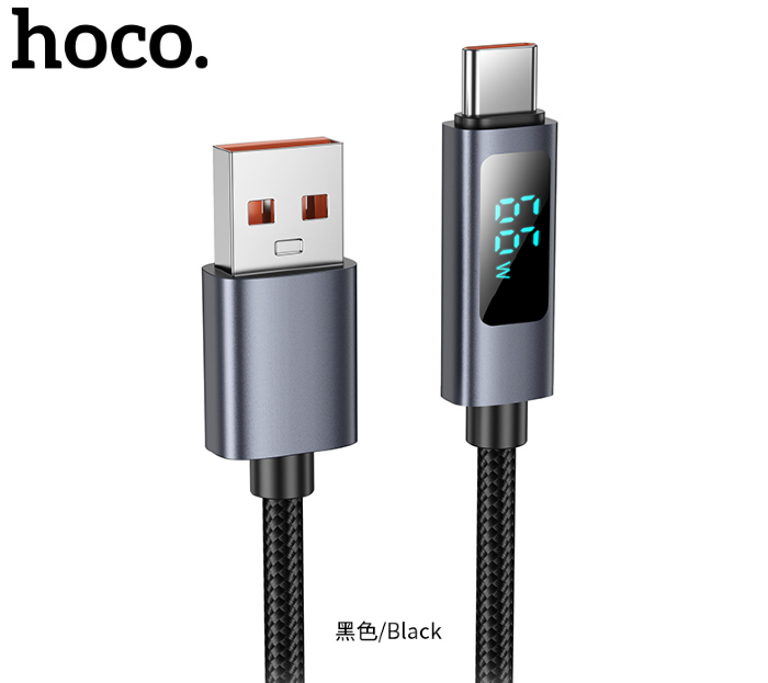 Кабель HOCO X112 Favor 5A charging data cable with display Type-c Black купить оптом купить оптом