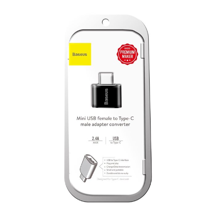 Переходник Baseus USB Female To Type-C Male Adapter Converter (CATOTG-01) - Черный купить оптом купить оптом