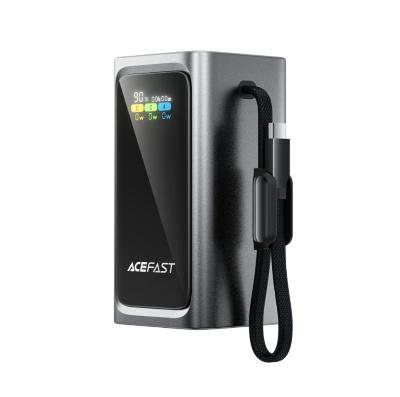Внешний аккумулятор ACEFAST M33 100W fast charging power bank with cable and TFT display 20000mAh - Metal Gray