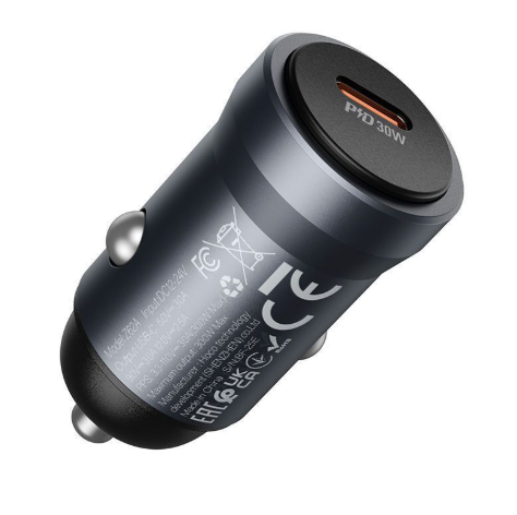 Авто ЗУ HOCO Z62A Energy single port PD30W car charger Metal gray купить оптом купить оптом