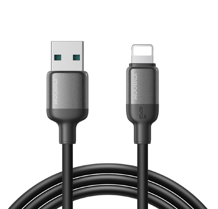 Кабель JoyRoom S-A62 Lively Series 3A Fast Charging Data Cable (USB-A to L) 1.2m-Black купить оптом купить оптом