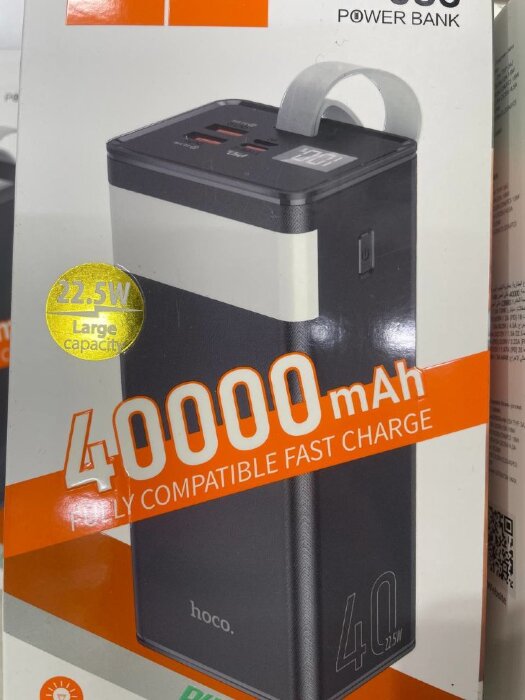 Power Bank hoco J86 40000mAh Full LED (PD,QC,FCP/SCP,AFC,VOOC,DASH) - Black купить оптом купить оптом