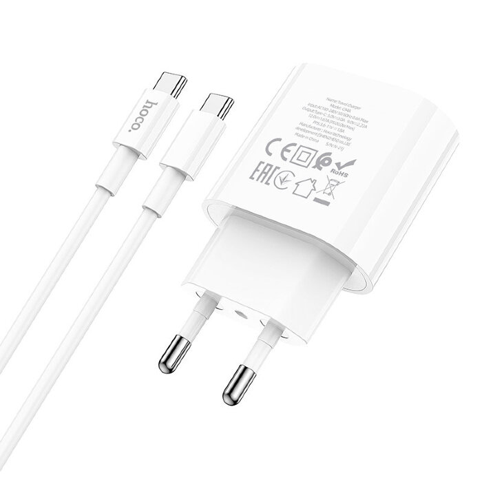 Зарядка hoco C94A Metro single port PD20W charger set (Type-C TO Type-C) (EU) купить оптом купить оптом