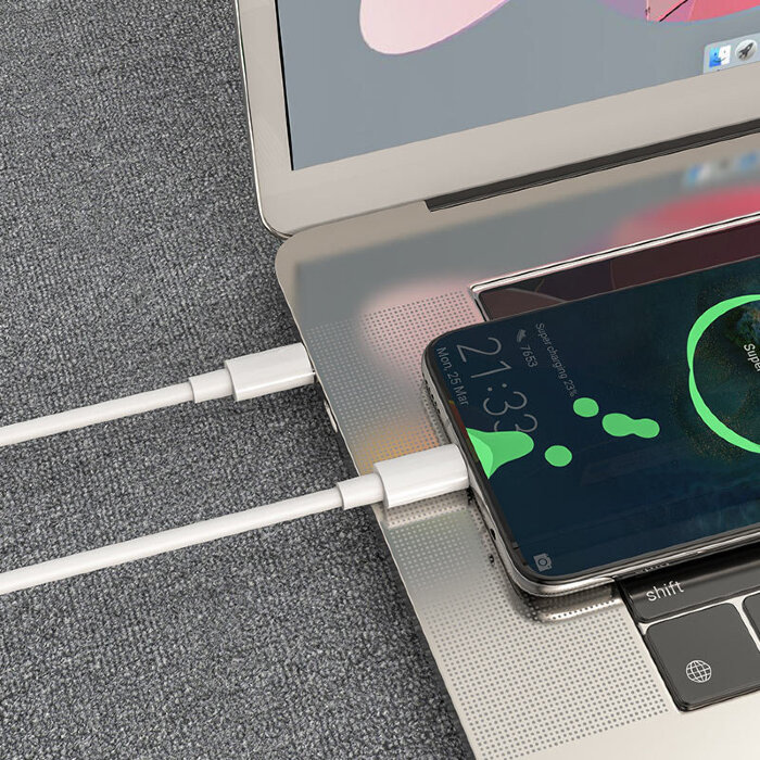 Кабель hoco X51 High-power 100W charging data cable Type-C to Type-C (L=1M) - White