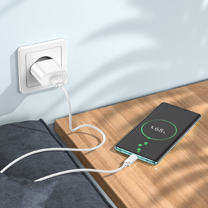 Зарядка Hoco C109A Fighter single port QC3.0 charger(EU) - White купить оптом купить оптом