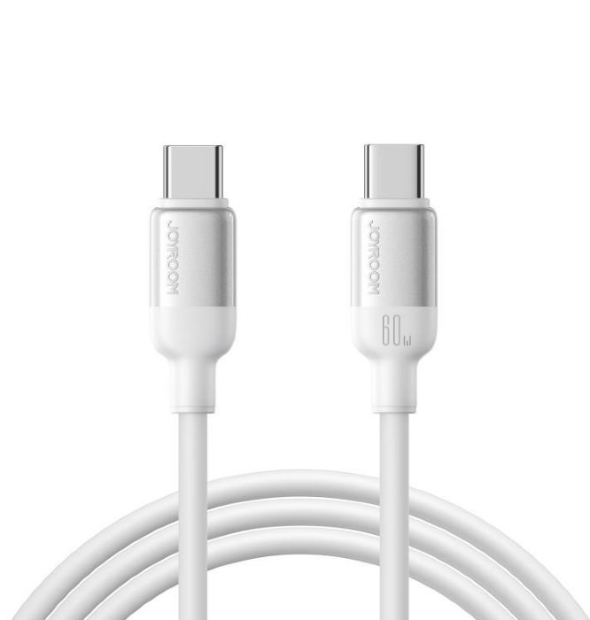 Кабель JoyRoom S-A62 Lively Series 60W Fast Charging Data Cable (Type-C to Type-C) 1.2m-White купить оптом купить оптом
