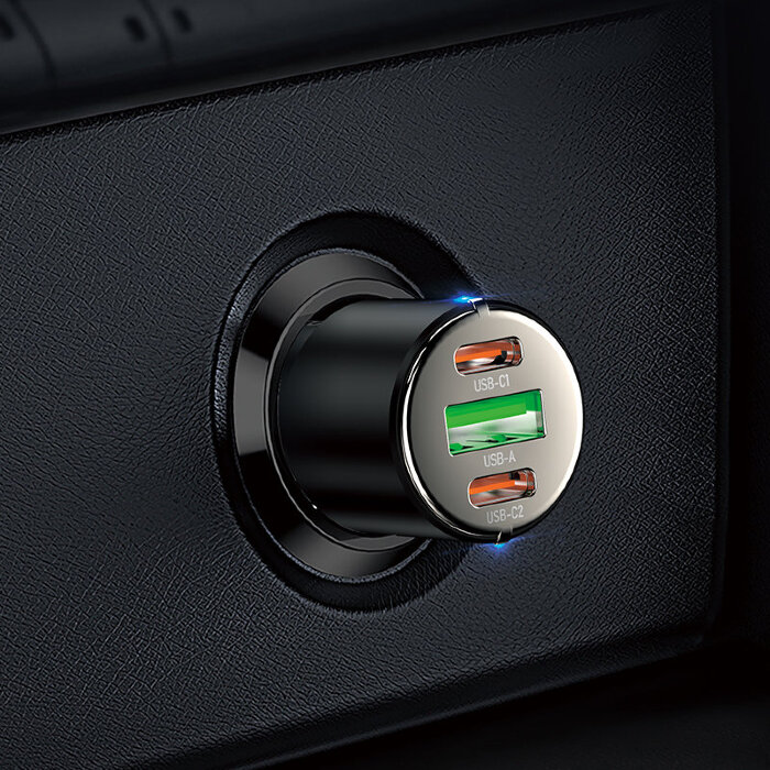 Автомобильное ЗУ hoco NZ6 PD45W 3-port (2C1A) car charger - Black купить оптом купить оптом