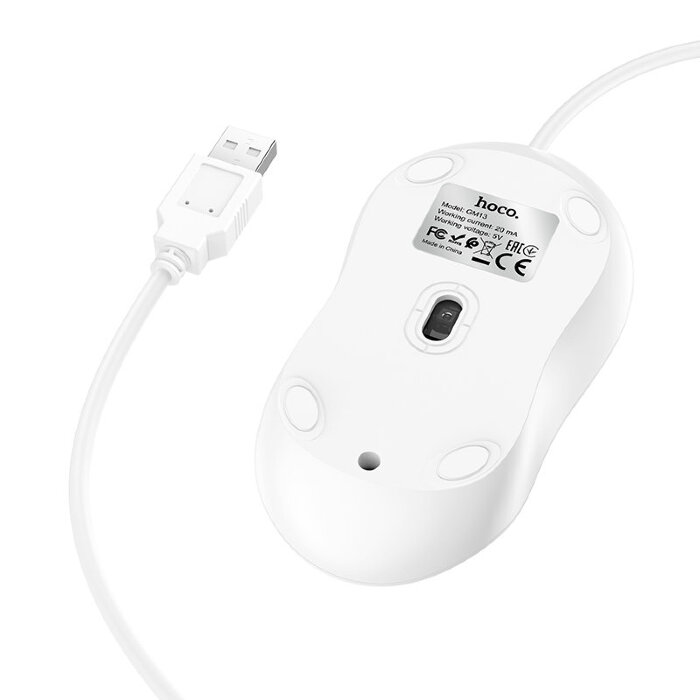 Мышка hoco GM13 Esteem business wired mouse - White купить оптом купить оптом