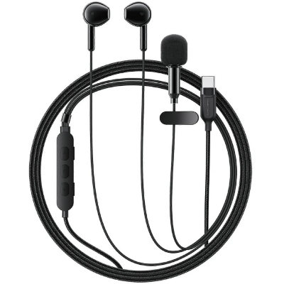 Проводные наушники ACEFAST L12 USB-C semi-in-ear karaoke wired earphones - Black