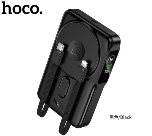 Внешний Аккумулятор HOCO Q48 Core PD20W magnetic power bank with cable+watch charger+holder(10000mAh) Black купить оптом купить оптом