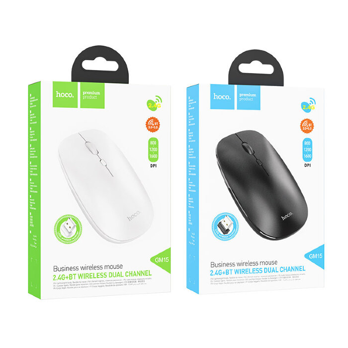 Мышка hoco GM15 Art dual-mode business wireless mouse - Black купить оптом купить оптом