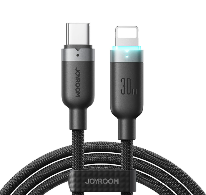 Кабель JoyRoom S-A63 StarWay Series 30W Auto Power-Off Fast Charging Data Cable (Type-C to L) 1.2m – Black купить оптом купить оптом