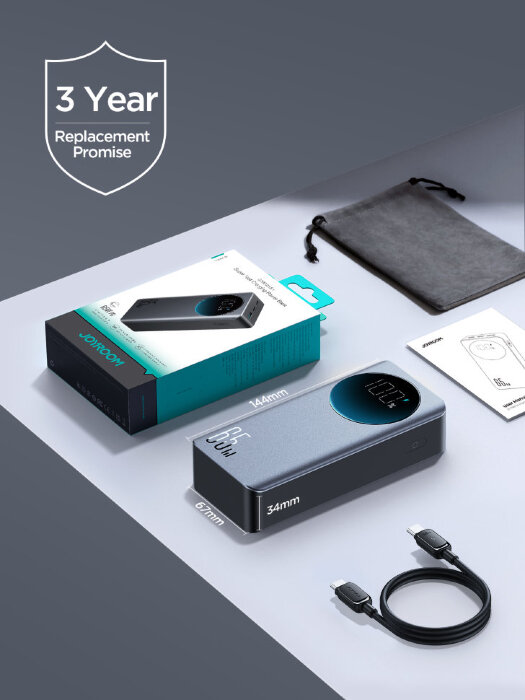 Power Bank Joyroom JR-PBF05 65W Digital Display Fast Charging 30000mAh - Black ?with Type-C To Type-C 100W 1.2M cable black? купить оптом купить оптом