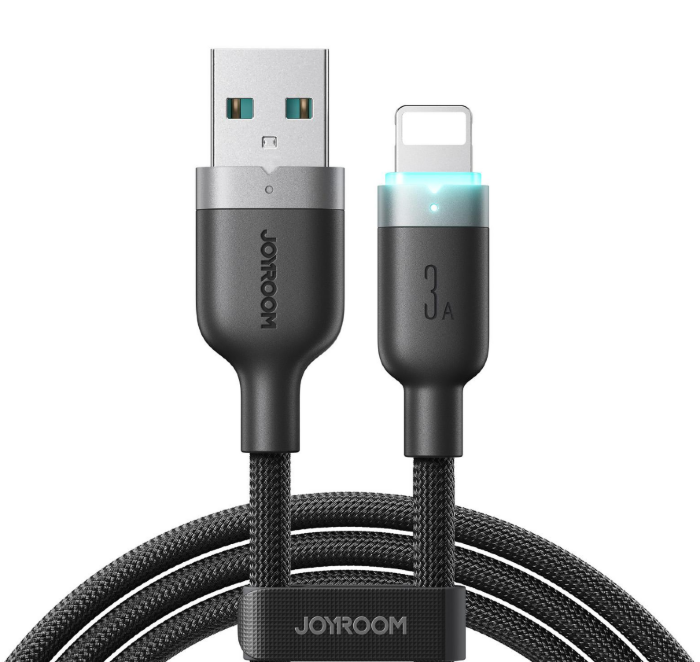 Кабель JoyRoom S-A63 StarWay Series 3A Auto Power-Off Fast Charging Data Cable (USB-A to L) 1.2m – Black купить оптом купить оптом